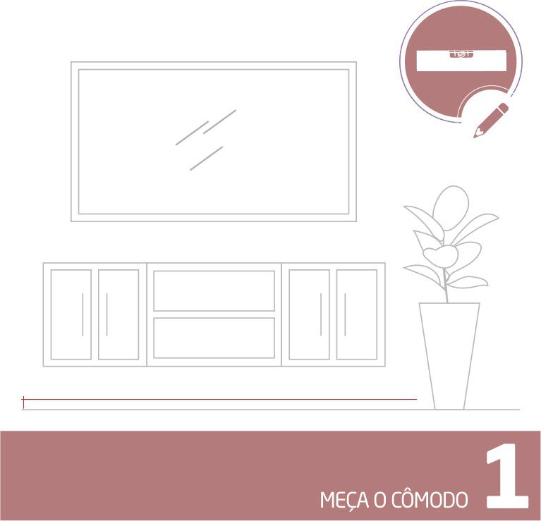Instrução para medir o cômodo.