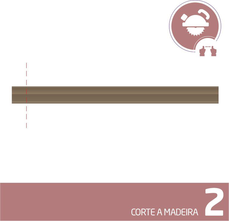 Instrução para cortar a madeira.