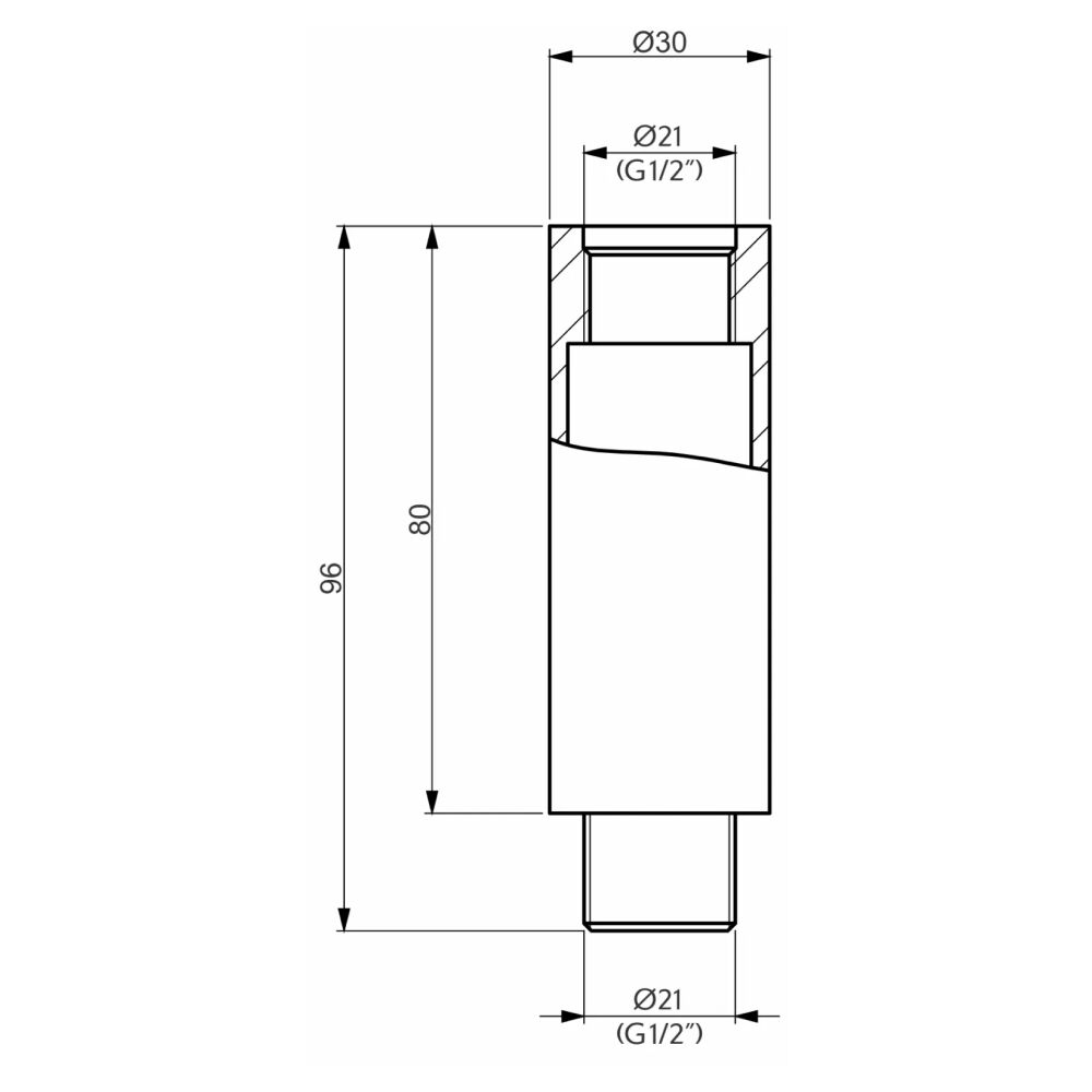 Prolongador para Braço de Chuveiro 3x8cm Perflex