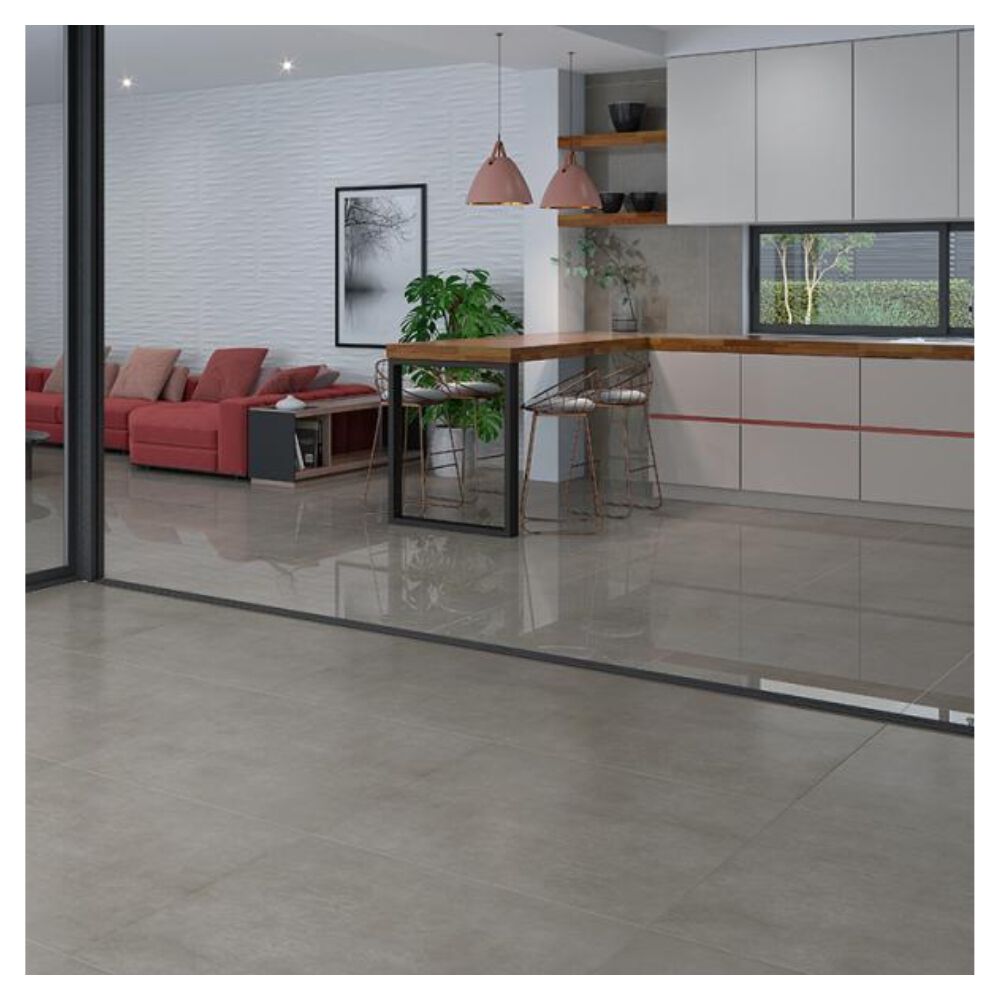 Piso Cerâmico Cimentício Acetinado Borda Retificada 74x74cm Andromeda PHD70180R Incefra (Caixa com 2,19m²)