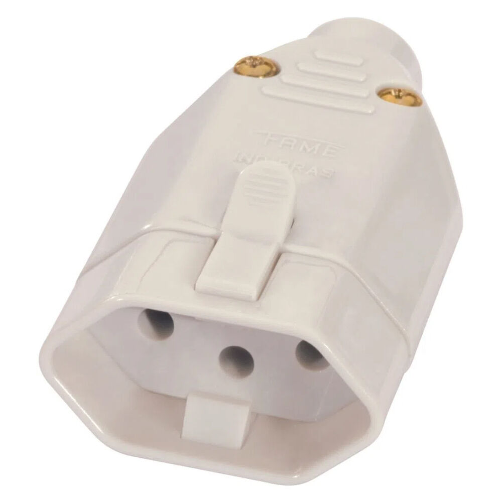 Tomada 2P+T Junção Fêmea 10A/250V Cinza 1727 Fame