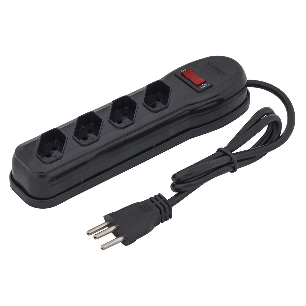 Filtro de Linha Cabo PP Circuit Breaker 4 Tomadas Preto 61 Megatron