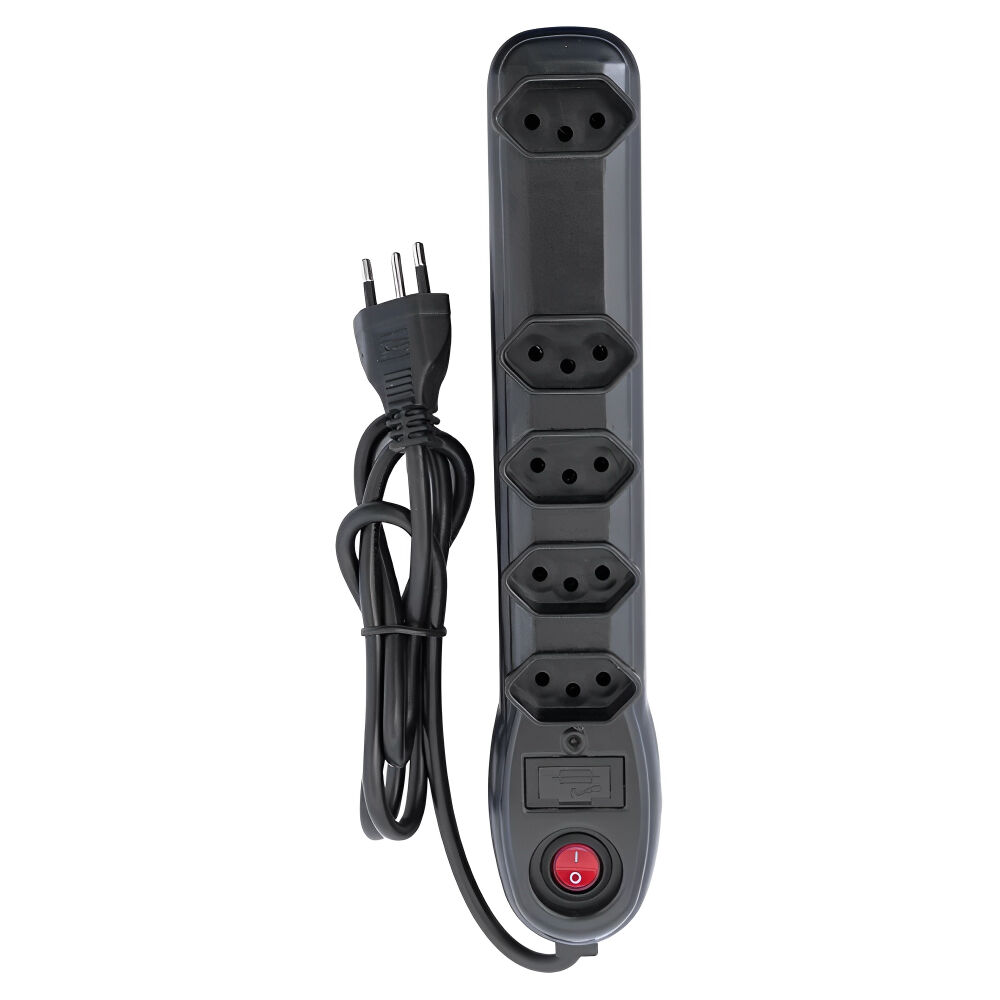 Filtro Linha Cabo PP 5 Tomadas 10A 2P+T Bivolt Preto 31 Megatron