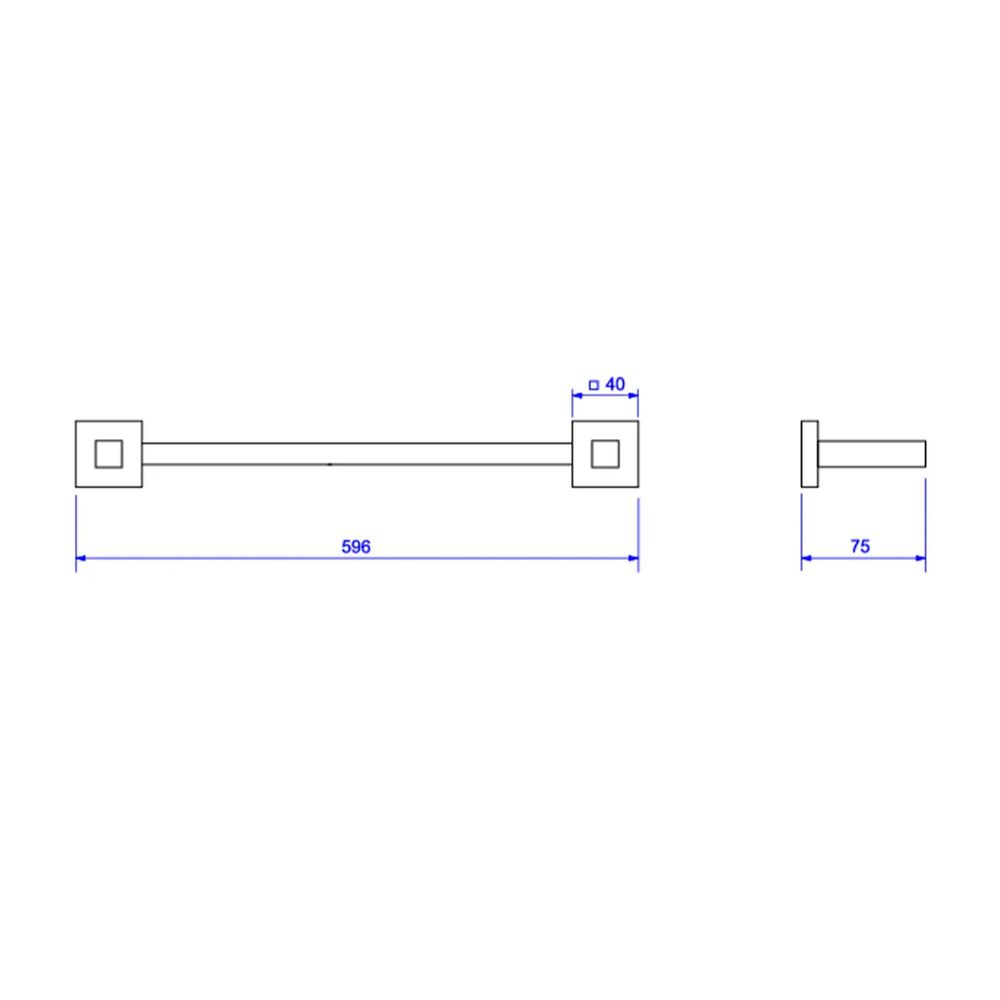 Porta Toalha Barra Quadratta 60cm Corten Deca