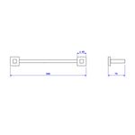 Porta Toalha Barra Quadratta 60cm Corten Deca