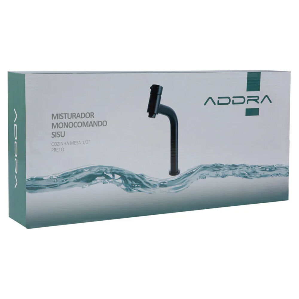 Misturador Monocomando de Mesa Sisu 1/2" Preto Addra
