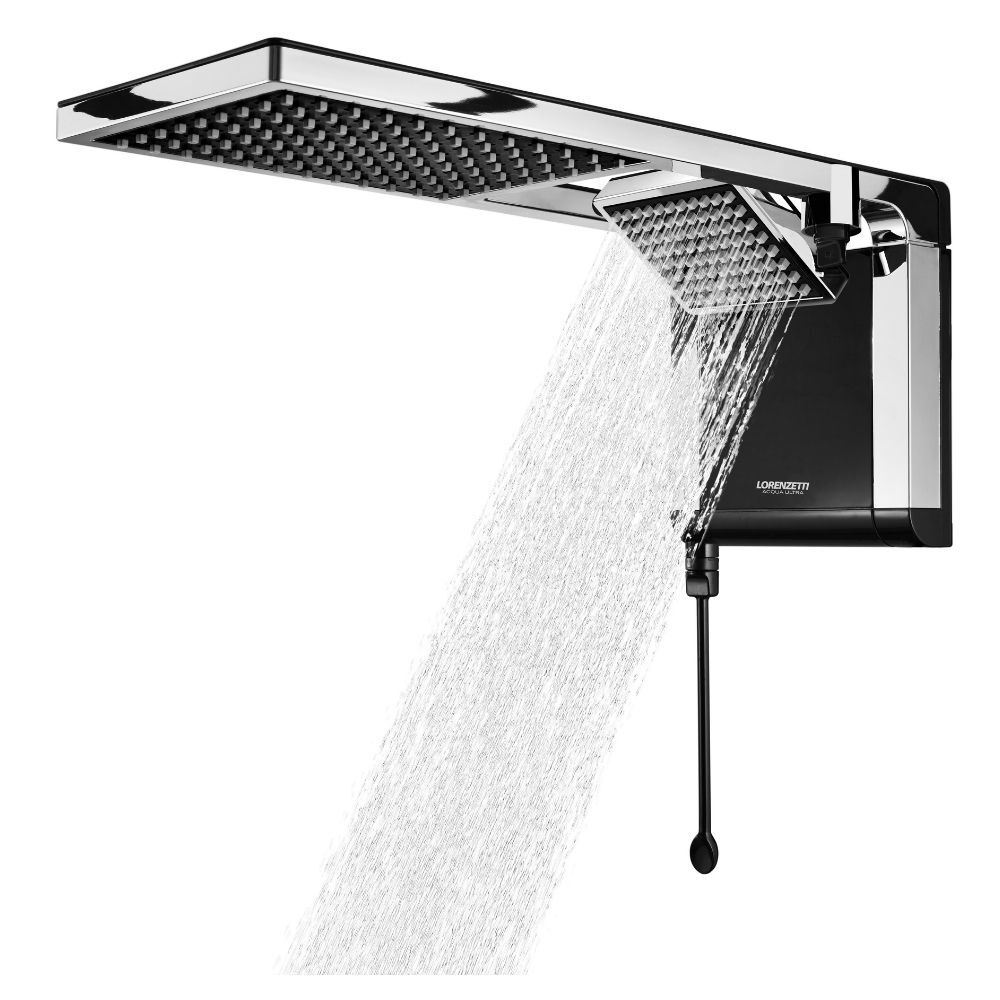 Chuveiro Lorenzetti Acqua Duo Flex Eletrônico Preto/Cromado