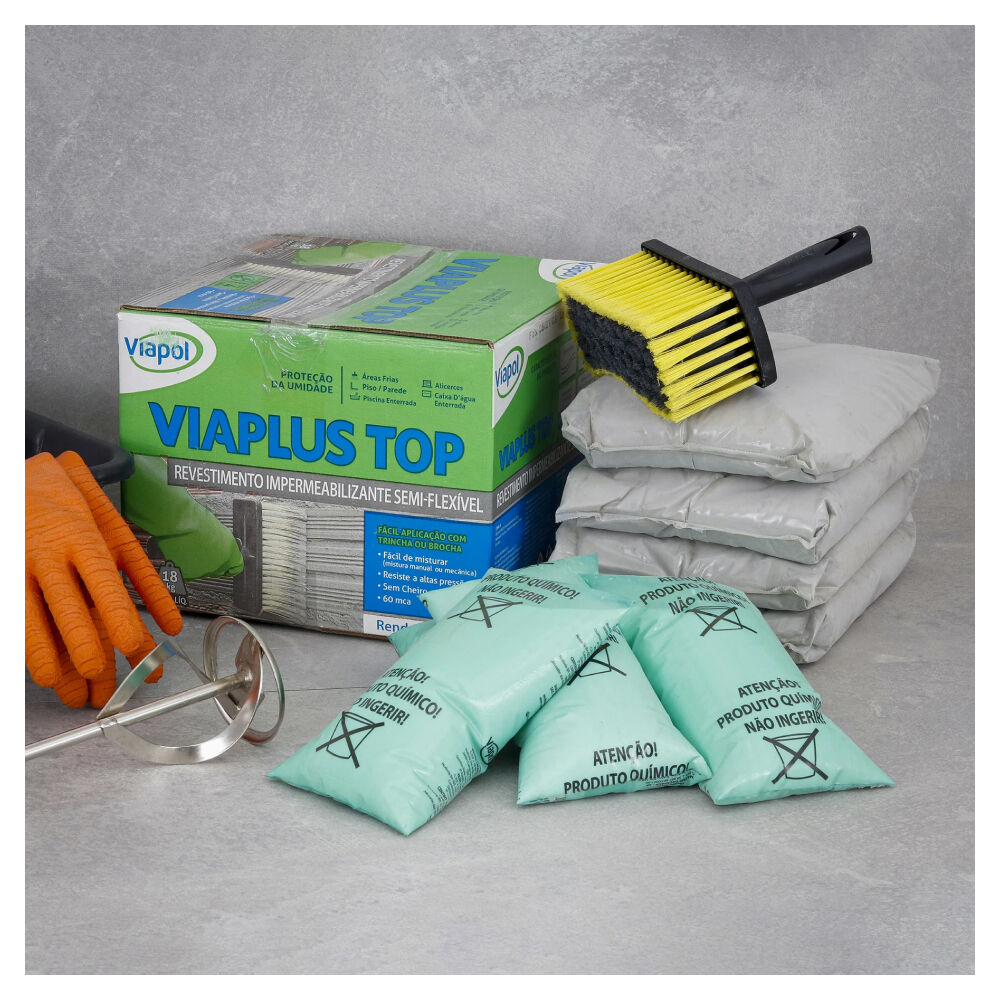 Impermeabilizante Viaplus Top 18Kg Cinza Viapol
