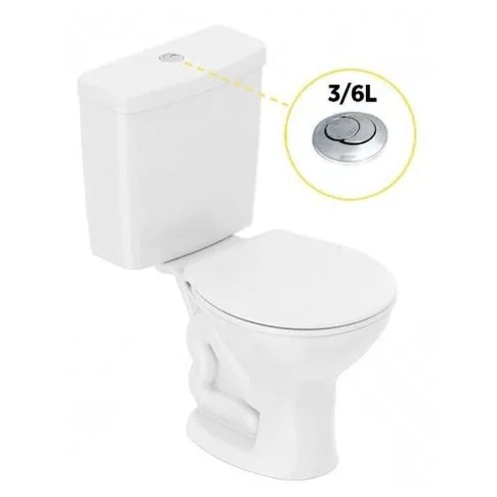 Conjunto Vaso Sanitário com Caixa Acoplada Ecoflush Saveiro Branco Celite