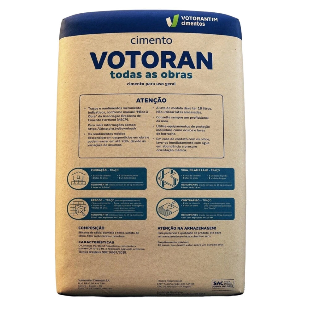 Cimento Todas Obras CPII 50kg Votoran