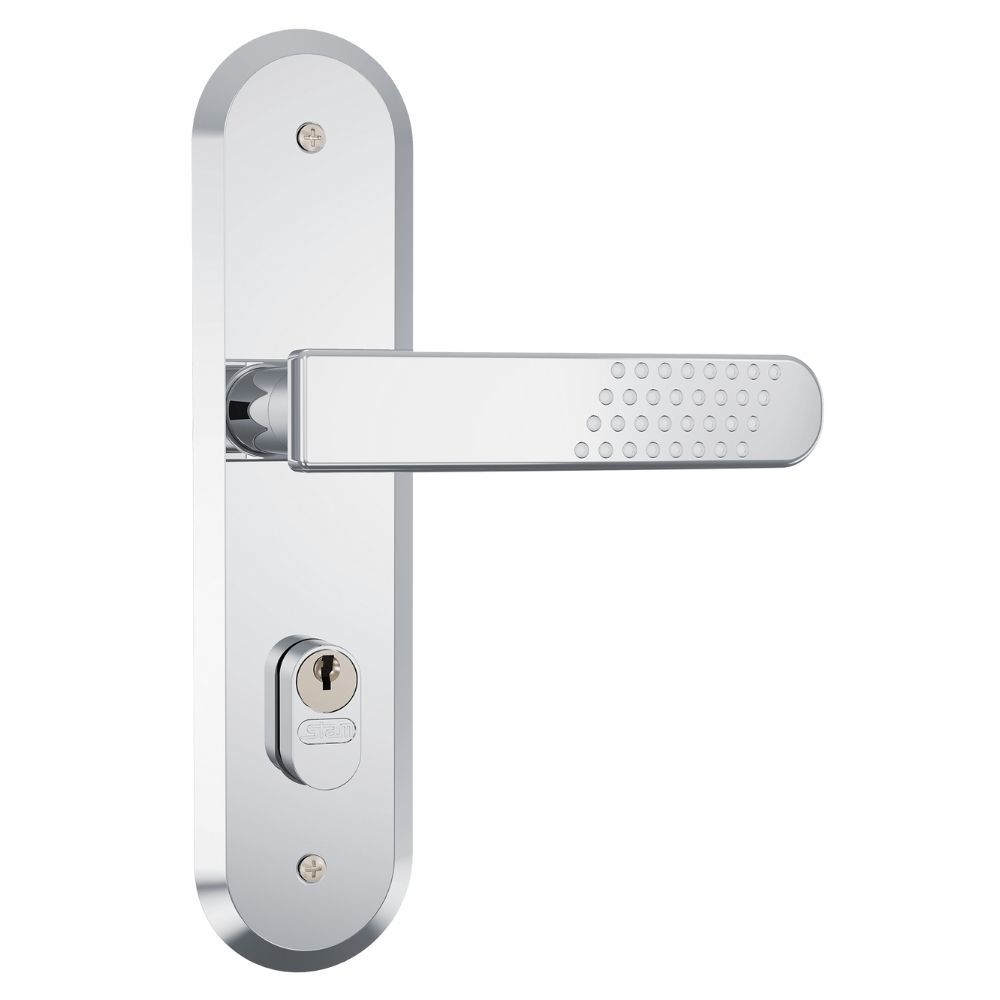 Fechadura Stam 1801/21 Externa Acabamento Cromado - Espelho de Aço Inox 35274