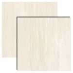 Porcelanato Marmorizado Acetinado Borda Retificada 100x100cm Travertino Clássico Cetim Biancogres (Caixa com 3,00m²)