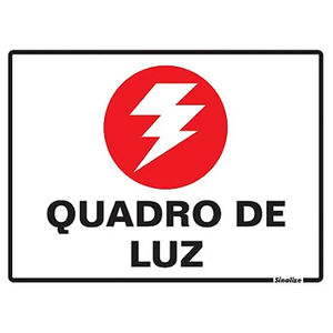 Placa de Sinalização Quadro de Luz 15x20cm Sinalize
