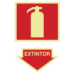 Placa de Sinalização PVC Fotoluminescente Extintor 20x30cm Sinalize