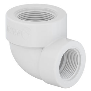Joelho 90° de Redução Roscável 3/4" x 1/2" Branco Tigre Joelho 90° de Redução Roscável 3/4" x 1/2" Branco Tigre