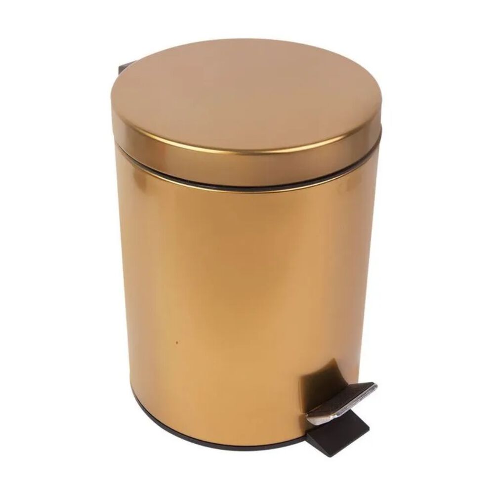 Lixeira Inox 5L Dourado Casa&Ideia