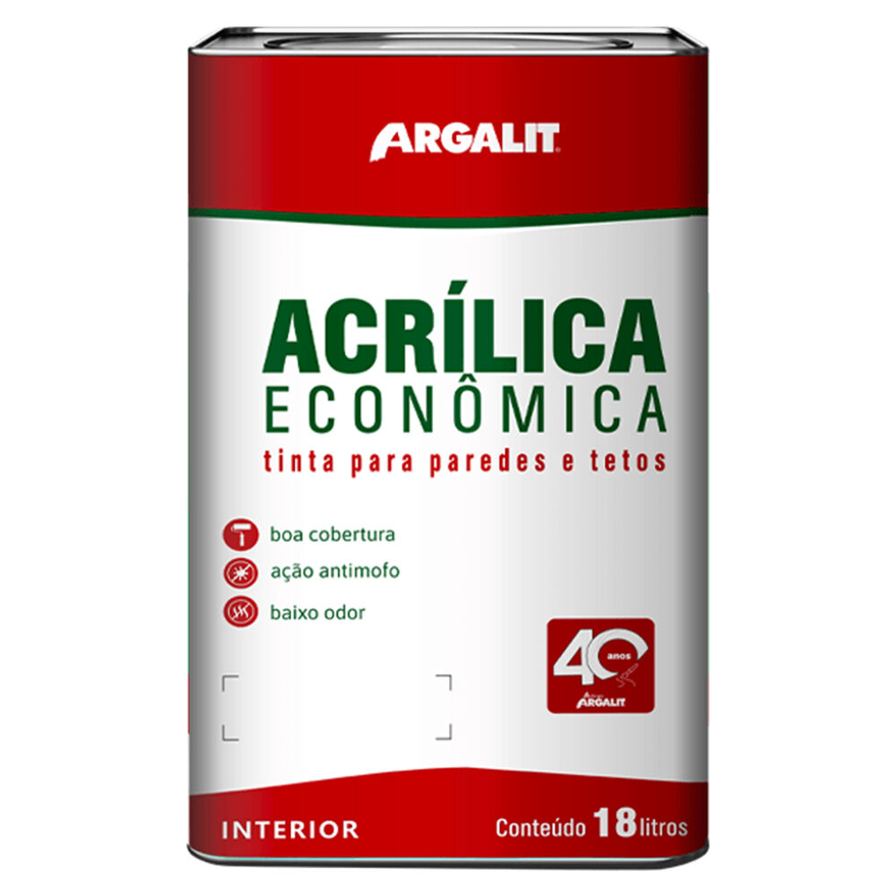 Tinta Acrílica Fosco Econômica 18L Argalit