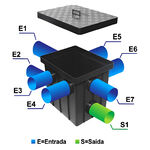 Caixa de Passagem 44x35x41cm 48L Preta Mallton