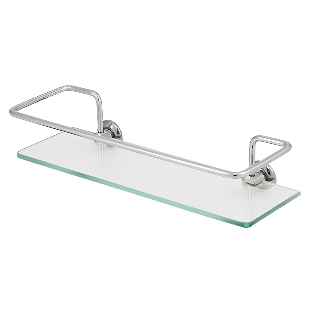 Porta Shampoo de Banheiro Retangular Vidro 30cm Metalplas
