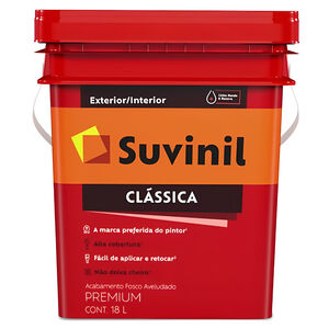 Tinta Látex Clássica Premium Fosco Aveludado 18L Suvinil Tinta Látex Clássica Premium Fosco Aveludado 18L Suvinil