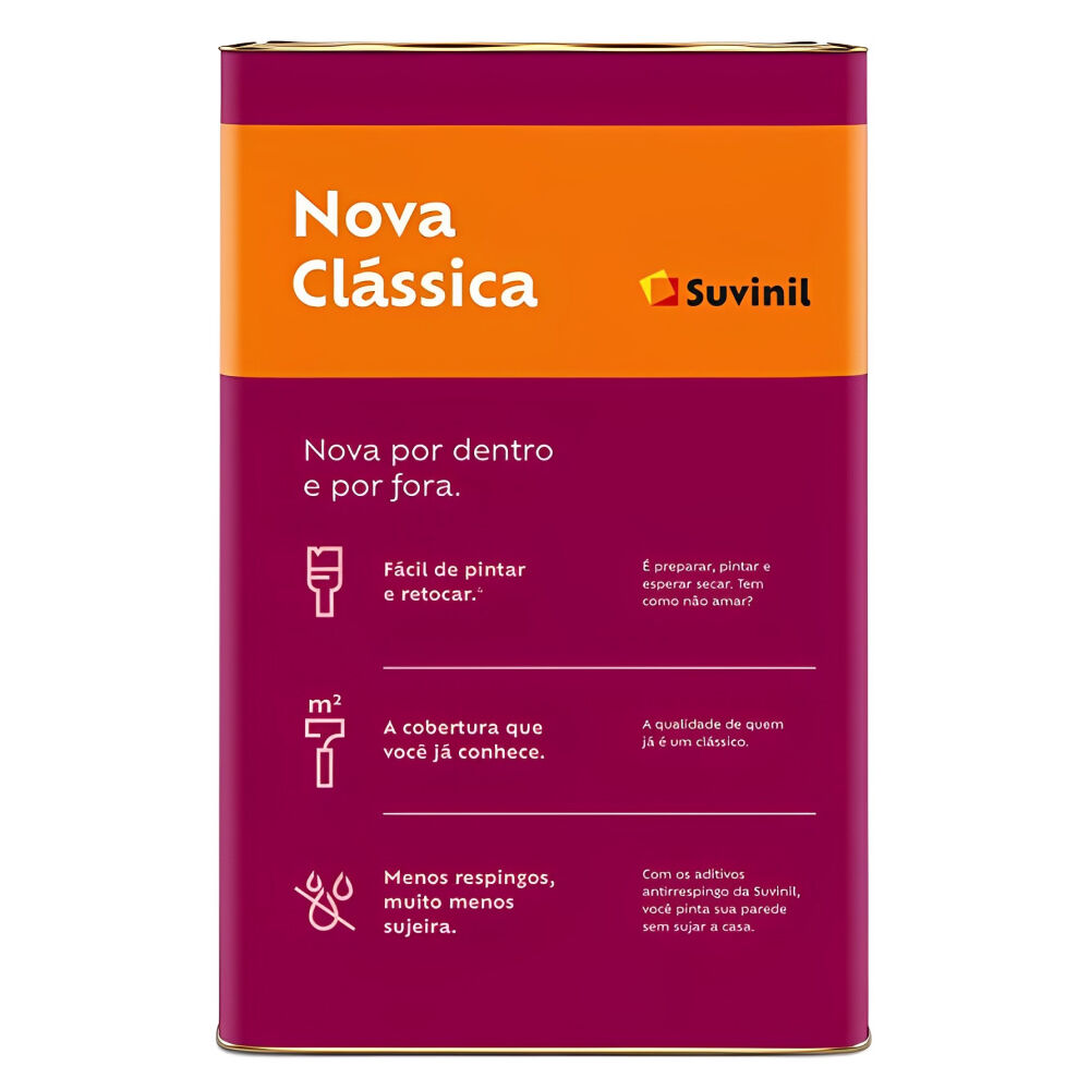 Tinta Acrílica Fosco Premium Nova Clássica Branco Neve 18L Suvinil