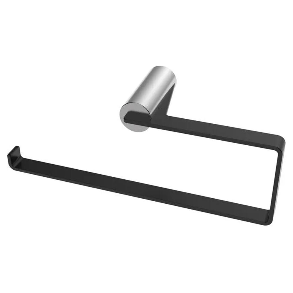 Porta Toalha Barra York 24cm Cromado/Preto Addra