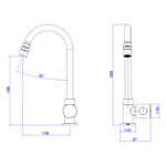 Torneira de Mesa para Cozinha Aspen 1/2" DN15 Cromado Deca