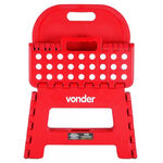 Banqueta Dobrável com Encosto Vermelha Vonder