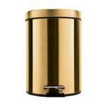 Lixeira Inox 5L Dourado Casa&Ideia