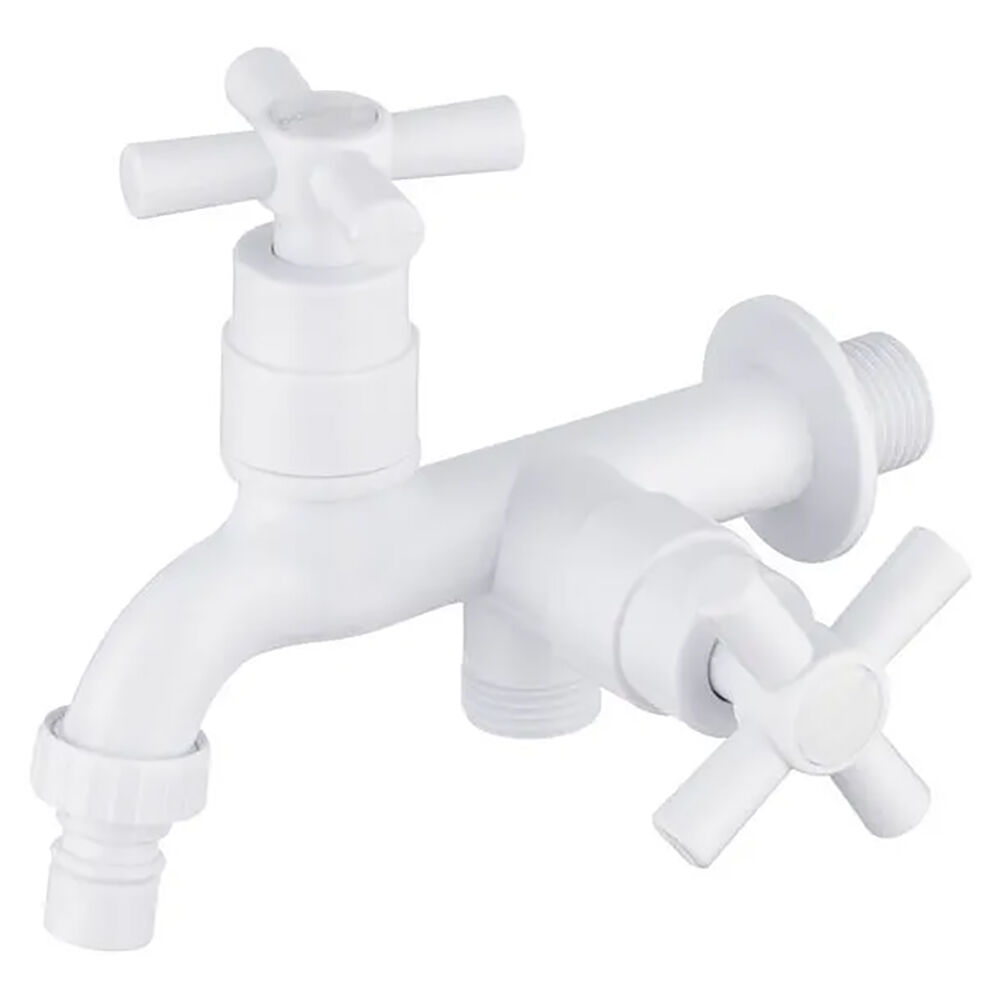 Torneira de Parede para Jardim/Lavanderia ABS Branco Hidrofama