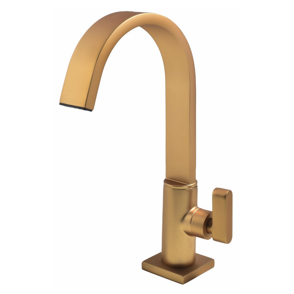 Torneira de Pia para Banheiro Dourado Fosco Color Dom Perflex