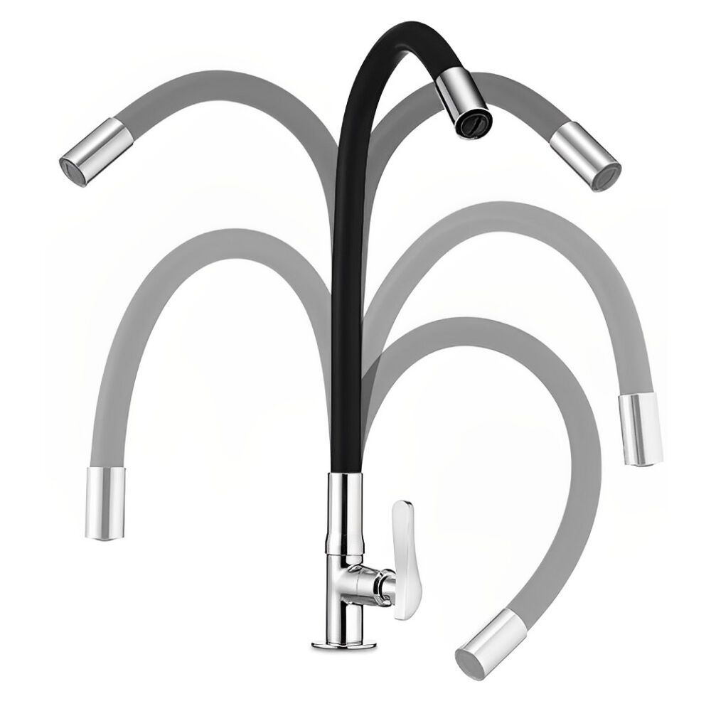 Torneira de Mesa com Bica Flexível Flex Preto 1177 B27 Lorenzetti