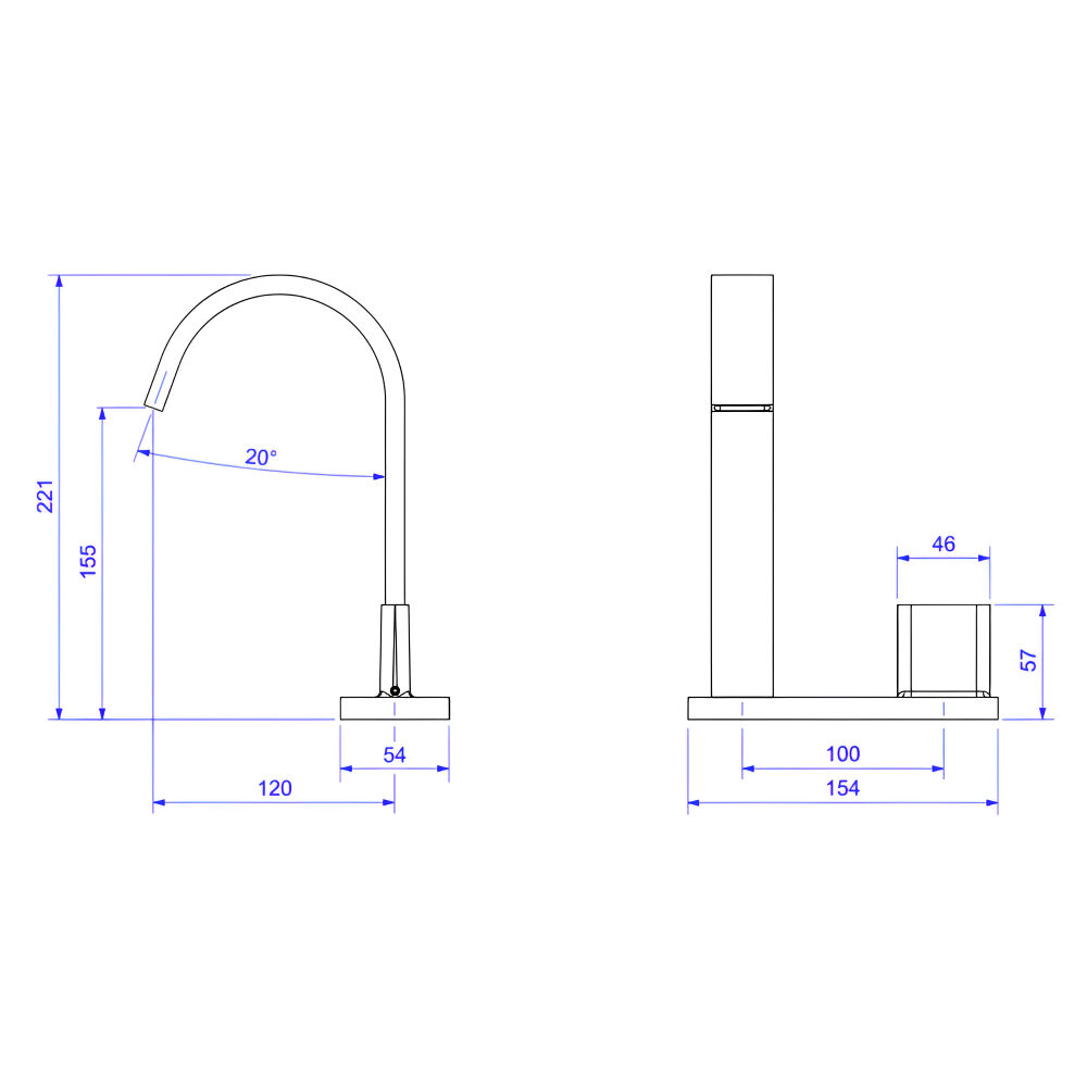 Torneira de Mesa para Lavatório com Chapa Bica Alta Polo Black Noir Deca