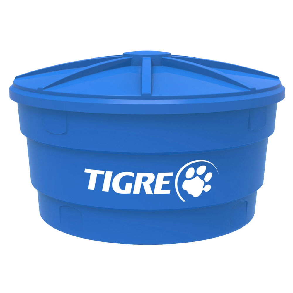 Caixa d'água 1.000L  de Polietileno com Tampa Azul Tigre