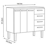 Gabinete de Aço p/ Pia 1,40 Apolo Flat Branco Cozimax