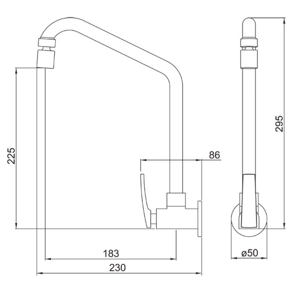Torneira para Cozinha de Parede Bica Móvel Loren Like Lorenzetti