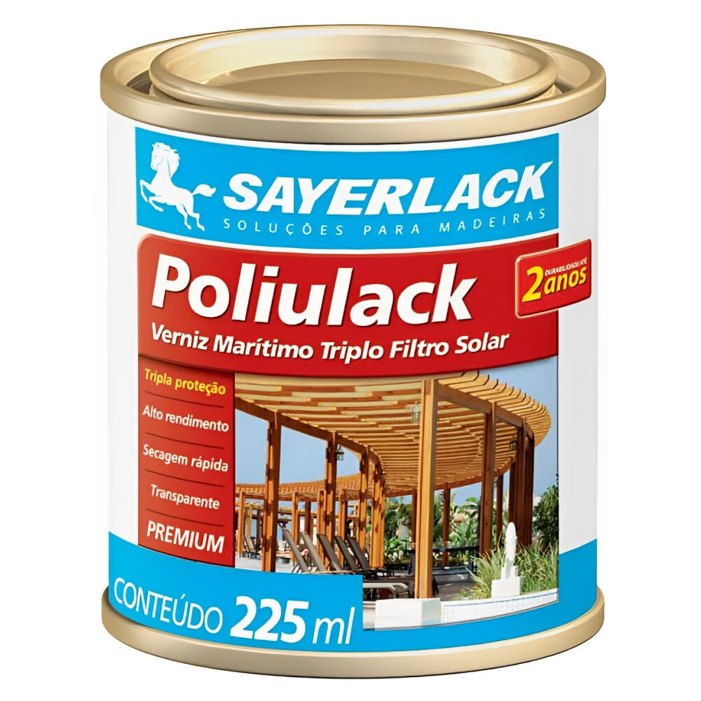 Verniz Marítimo Brilhante Poliulack Transparente 225ml Sayerlack