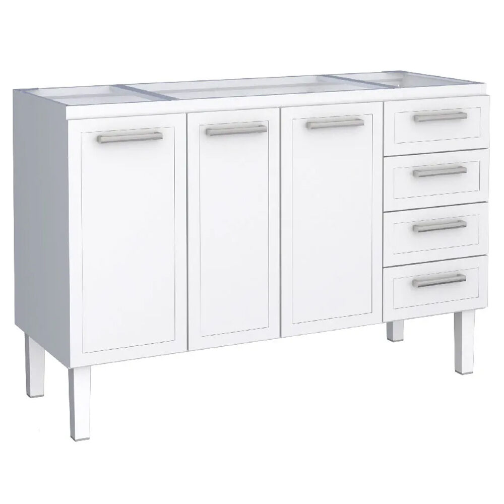 Gabinete de Aço p/ Pia 1,40 Apolo Flat Branco Cozimax