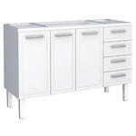 Gabinete de Aço p/ Pia 1,40 Apolo Flat Branco Cozimax