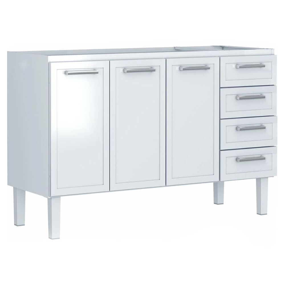 Gabinete de Aço p/ Pia 1,60 Apolo Flat Branco Cozimax