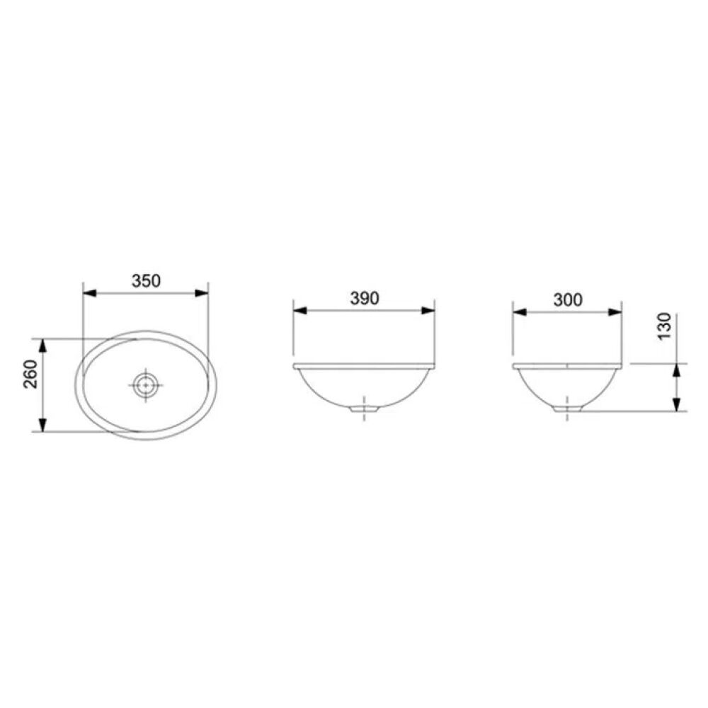 Cuba de Embutir Oval 39x30cm Cinza Prata Celite