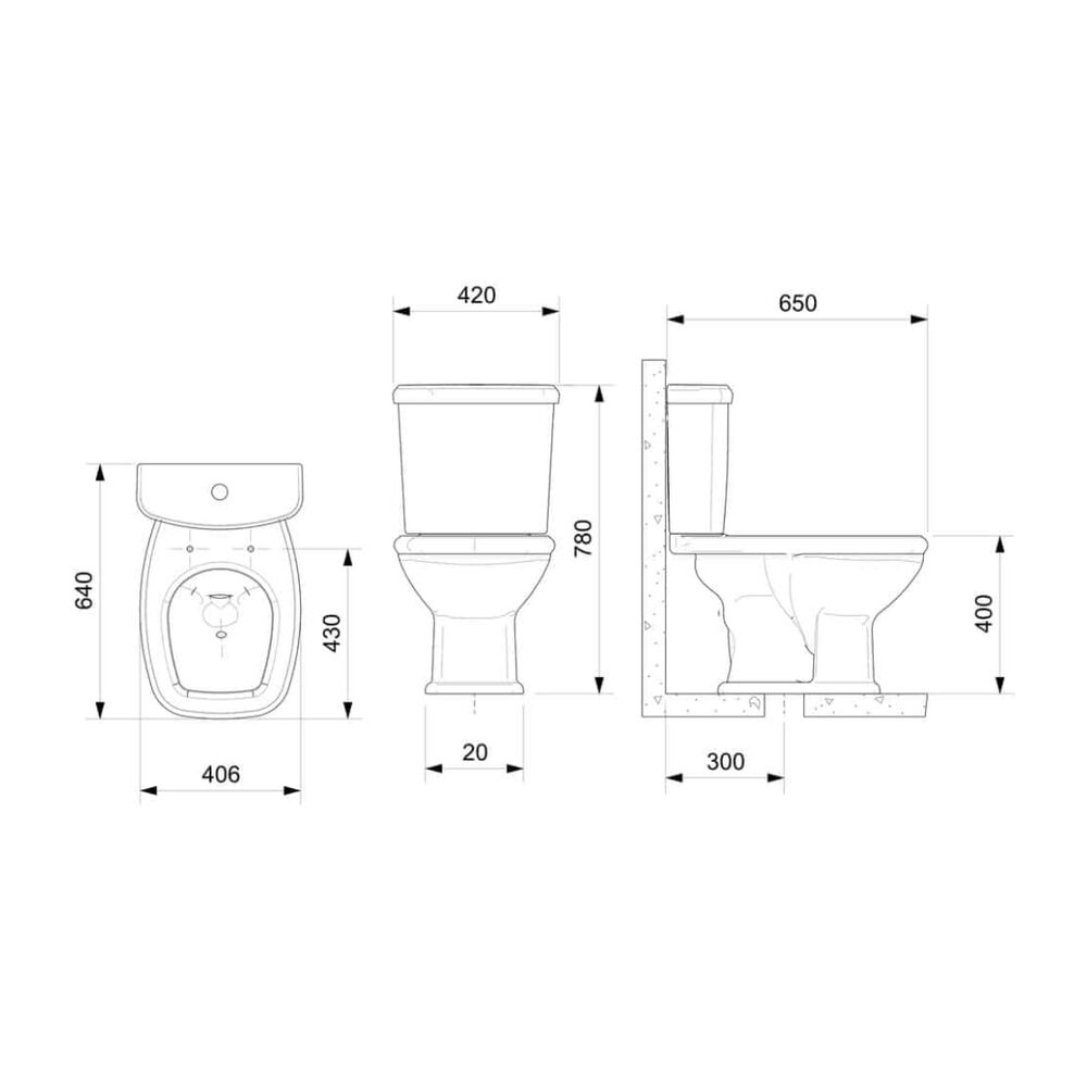 Kit Vaso Sanitário com Caixa Acoplada e Assento Duplo Acionamento 3/6L Saída Vertical Pergamon Fit Plus Celite