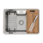 Cuba Sobrepor e Embutir Massima 68x48 Inox Escovado com Acessórios Docol