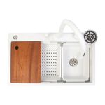 Kit Cuba de Embutir Inox Com Misturador e Acessório 75x46cm Branco Addra