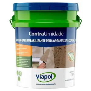 Aditivo Impermeabilizante para Argamassa e Concreto Contra Umidade Branco 18 Litros Viapol Aditivo Impermeabilizante para Argamassa e Concreto Contra Umidade Branco 18 Litros Viapol