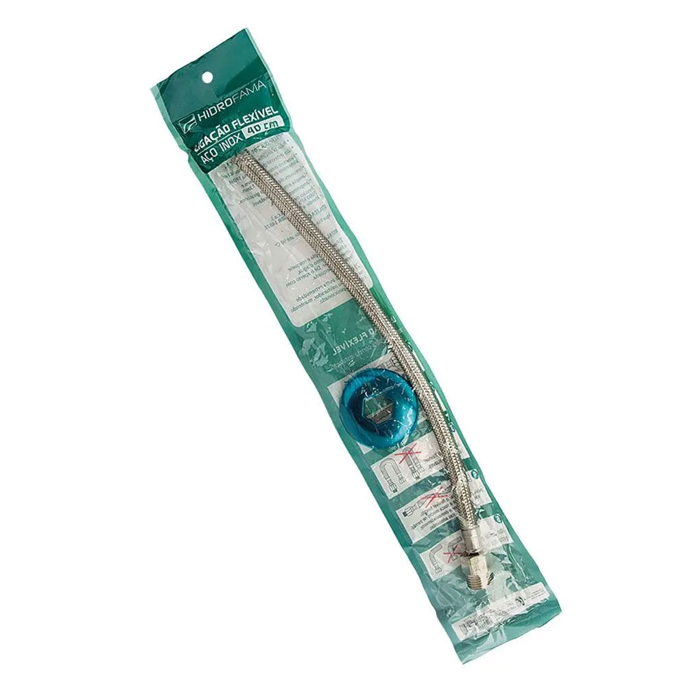 Engate Flexível 40cm Metal Cromado Hidrofama