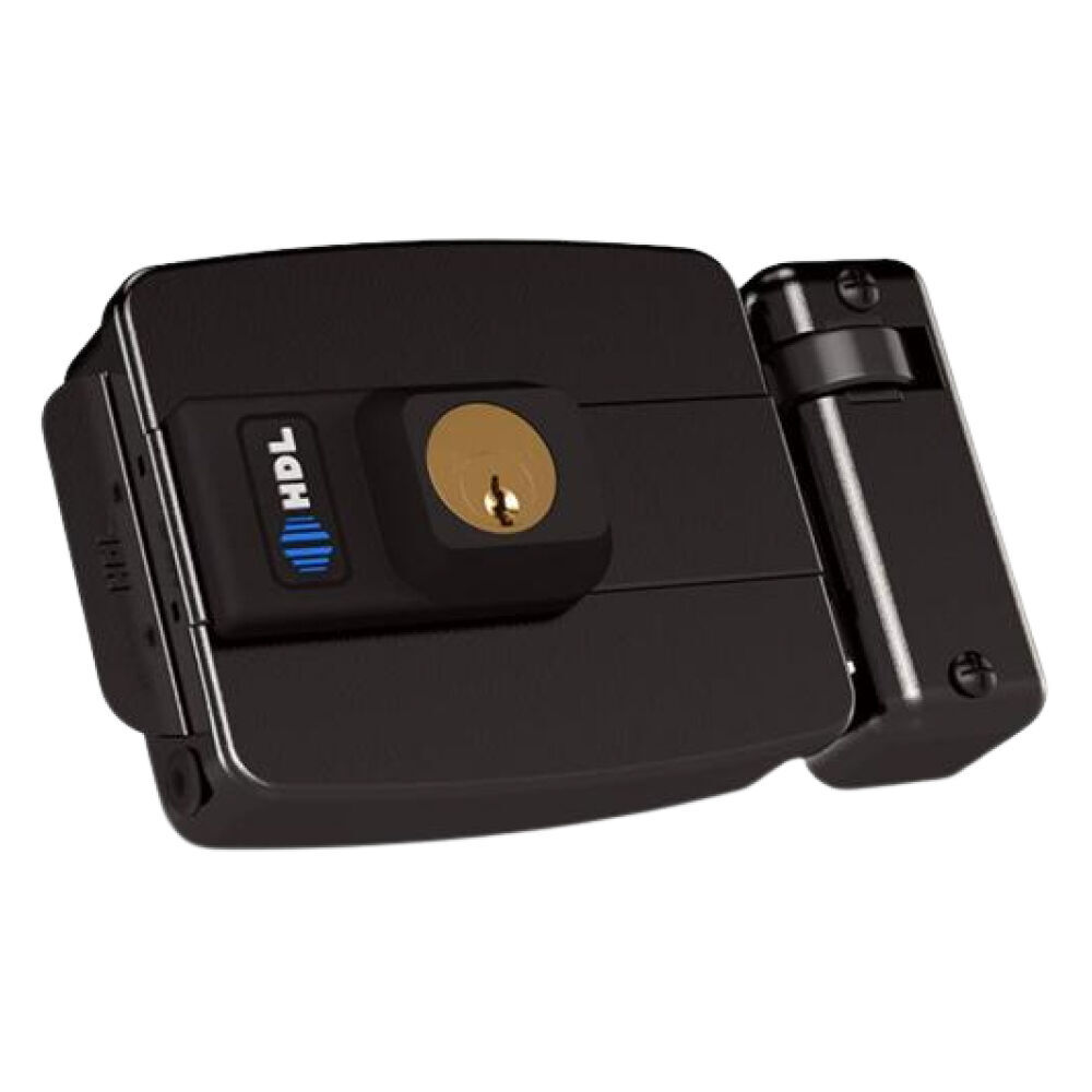 Fechadura Elétrica C-90 com Botão 12V Abertura para Dentro Preta HDL