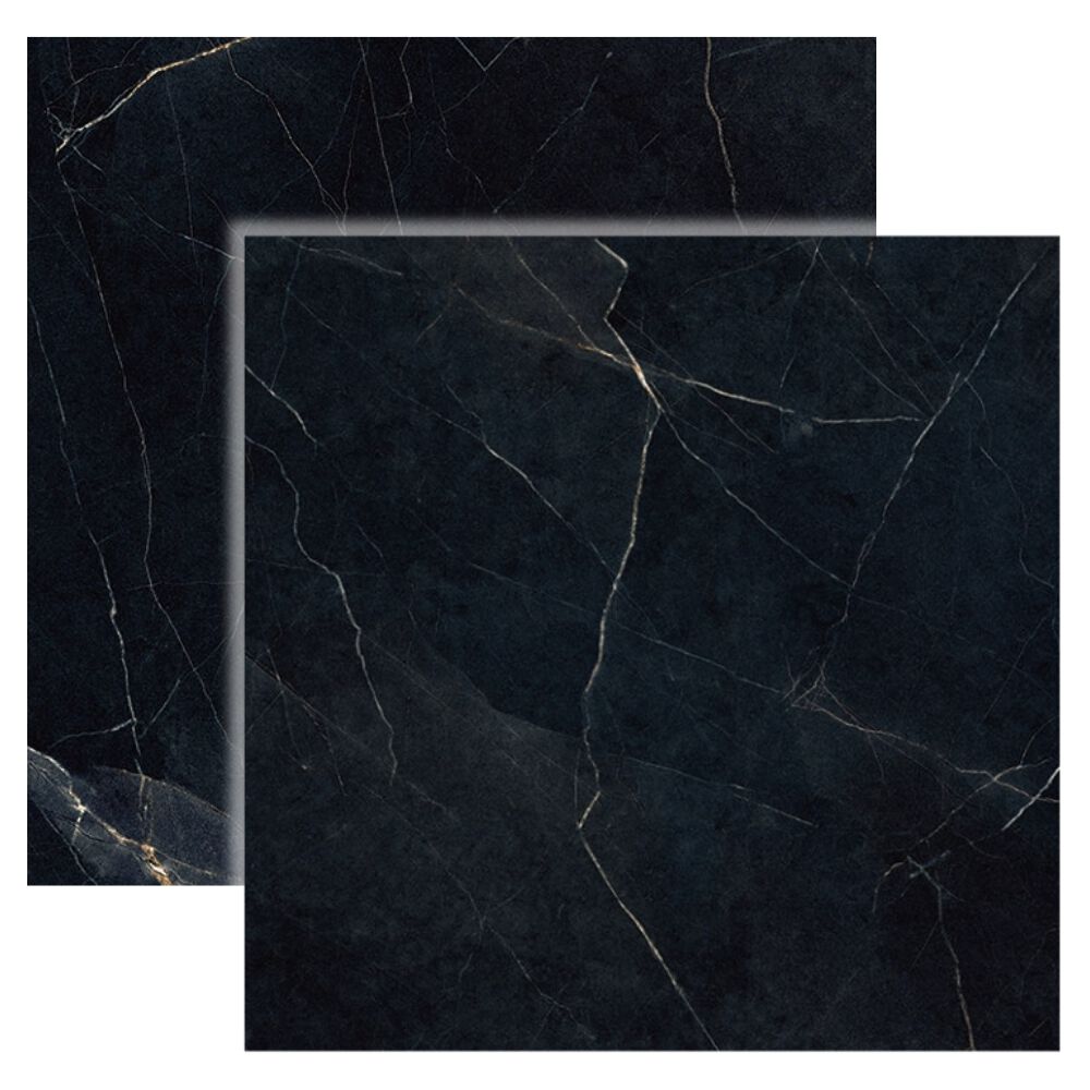 Porcelanato Acetinado Supreme Black 76004 76x76cm Retificado Dora  (Caixa com 1,73m²)