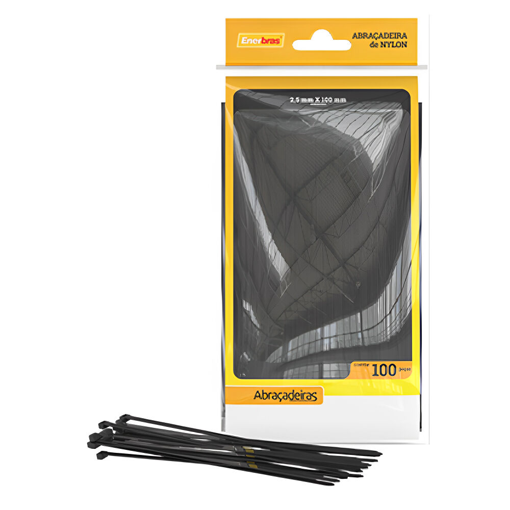 Abraçadeira 2,5 x 100mm Pacote com 100 Unidades Enerbras