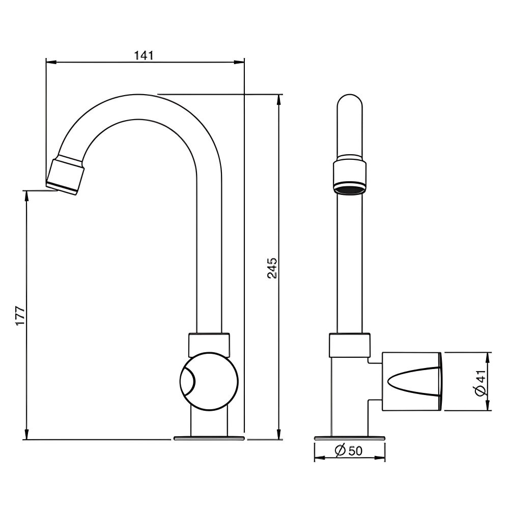 Torneira de Mesa para Lavatório Loren Luna Bica Alta Cromada Lorenzetti